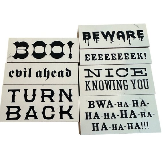 Halloween Rubber Stamp Lot Spooky BOO Beware DIY Scrapbook Cardmaking Set - Picture 5 of 8